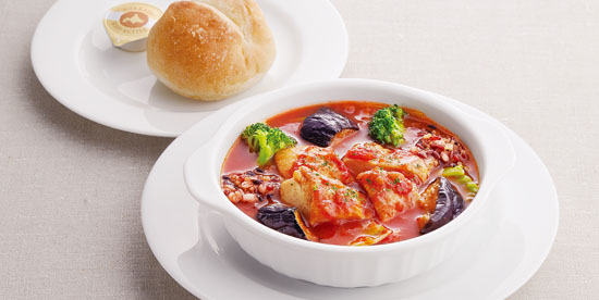 ４種雑穀とごろごろチキンのトマトスープセット（ライス）