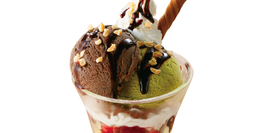 濃厚ピスタチオとチョコレートのパフェ